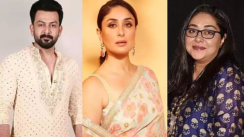 Prithviraj Sukumar,  Kareena Kapoor Khan and Meghna Gulzar (director) in 'Daayra'
