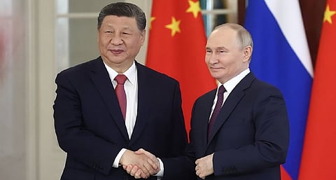  Chinese President Xi Jinping  and Russian President Vladimir Putin 