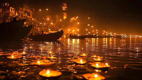 Kashi Vishwanath Temple decked with flowers, lights; ghats lit diyas