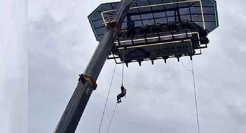Case registered against sky-dining restaurant operators after tourists stranded in Kerala's Idukki   