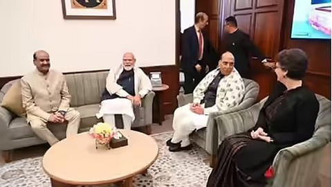 PM, Union ministers, Priyanka Gandhi, others meet Speaker Birla