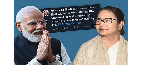 PM Modi greets Mamata Banerjee on birthday 