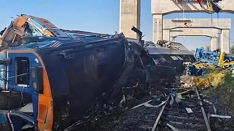 Construction crane falls on passenger train in northeastern Thailand, killing at least 30 people