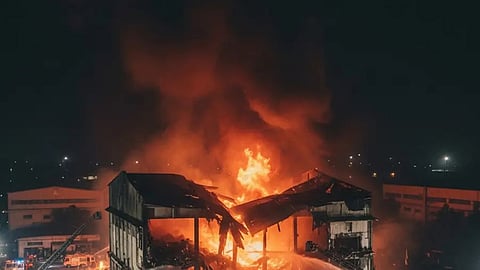 Rubber footwear manufacturing unit gutted in fire