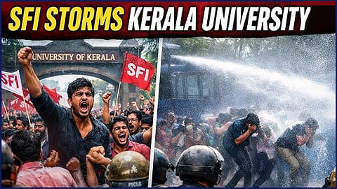 SFI protest at Kerala University turns tense over arts festival row 