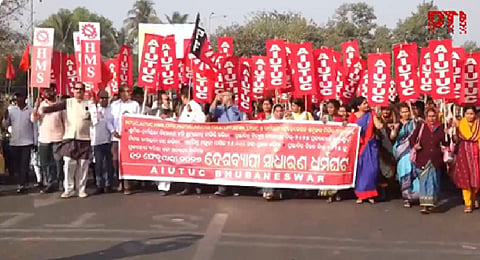 Trade unions hold day-long strike; services likely to be partly affected