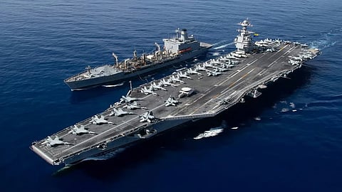 The world's largest aircraft carrier has been ordered to sail from the Caribbean Sea to the Middle East