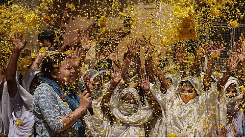 UP: Widows celebrate Holi at Vrindavan's Gopinath temple