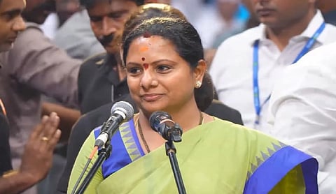  Former Telangana Chief Minister K Chandrasekhar Rao's daughter K Kavitha