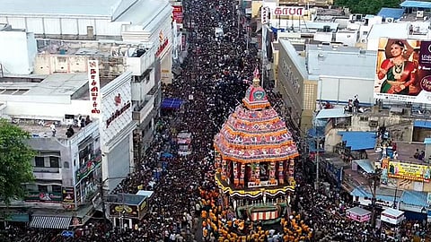 Thousands of devotees witness Madurai Chithirai Thiruvizha car procession 