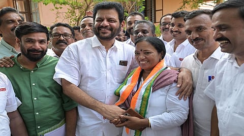 When politics comes home: Husband ( MP V K Sreekandan) and wife (K A Thulasi)  share power in Palakkad
