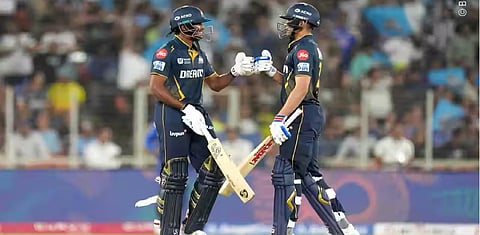Gill, Rashid star as GT crush RR by 77 runs