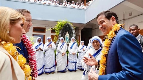 US Secretary of State Marco Rubio visits Saint Teresa's Mother House, children's home