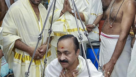 Kerala Chief Minister V D Satheesan's visit to the famed Guruvayur Sree Krishna Temple