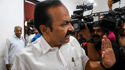 V D Satheesan arrives at the Cantonment House, in Thiruvananthapuram