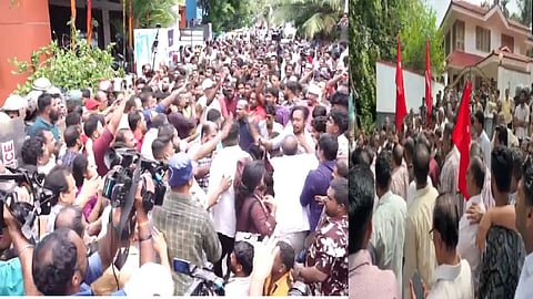 Violence outside Pinarayi's Bakery Junction home as ED searches premises in CMRL case
