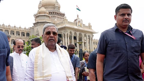 Karnataka Chief Minister Siddaramaiah during the tribute paying to the statue of first Prime Minister Pandit Jawaharlal Nehru on his 62nd death anniversary, at state Legislative Assembly premises, in Bengaluru, Wednesday, May 27, 2026.