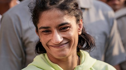Wrestler Vinesh Phogat after her exit from Asian games qualifier.