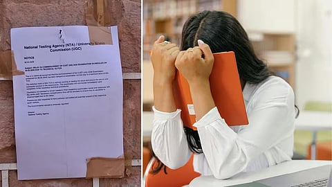 Notice appeared at an examination centre after a technical glitch delayed the start of Shift 1 of the CUET-UG 2026 test.