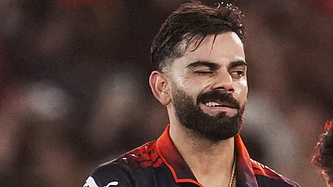 Royal Challengers Bengaluru's Virat Kohli celebrates after winning the Indian Premier League (IPL) 2026 Final T20 cricket match between Royal Challengers Bengaluru and Gujarat Titans, in Ahmedabad, Gujarat, Sunday, May 31, 2026.