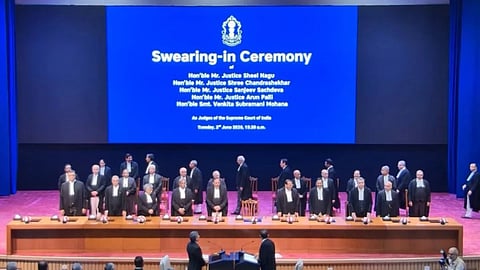 CJI administers oath of office to five new SC judges; strength rises to 37