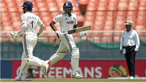 Sudharsan misses out on ton, but gritty Rahul takes India to 209 for 2 at tea