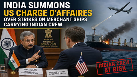 Over strikes on merchant ships with Indian crew