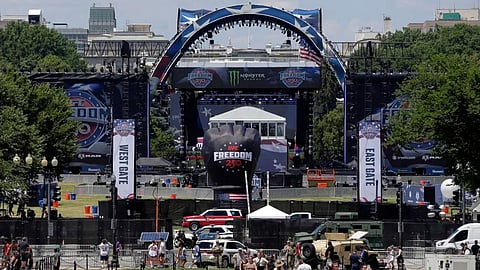 The arena for the UFC Freedom 250 fights on the South Lawn of the White House, in Washington.
