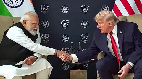 Prime Minister Narendra Modi during a meeting with U.S. President Donald Trump on the sidelines of the G7 Summit, in Evian-les-Bains, France on June 17, 2026. 