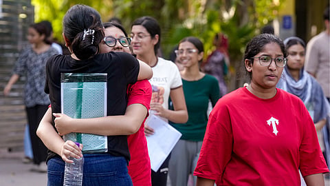 NEET-UG candidates exit an examination centre after appearing for the Re-NEET UG 2026 exam, in New Delhi, Sunday, June 21, 2026. 