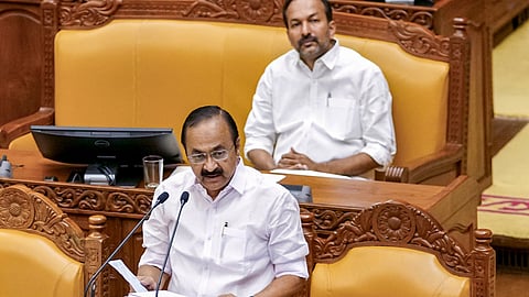 Kerala Chief Minister VD Satheesan presents the revised budget for 2026-2027 of the UDF government in the Kerala Legislative Assembly, in Thiruvananthapuram, Kerala, Friday, June 19, 2026.