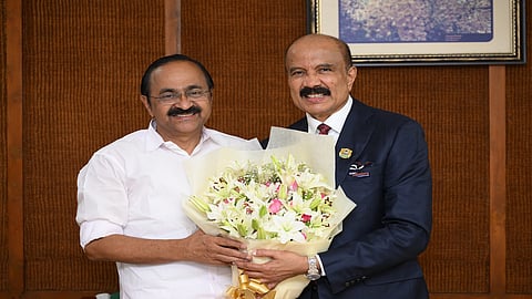 Dr. Azad Moopen, Founder  Chairman of Aster DM Healthcare during the meeting with Chief Minister V.D. Satheesan