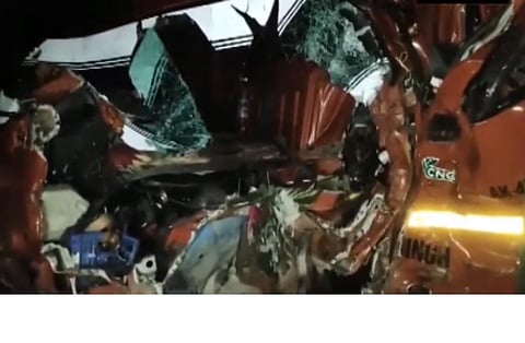 5 killed, 11 injured after speeding canter truck rams into stationary bus in UP's Etah 