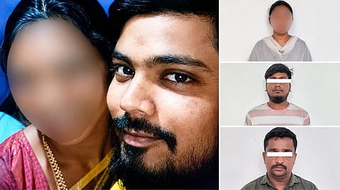 Nizamabad murder case accused Sandhya and victim Prashant.