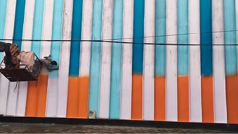 Nabanna signage changes to saffron colour from blue