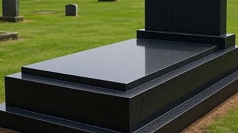 Cemetery granite slab