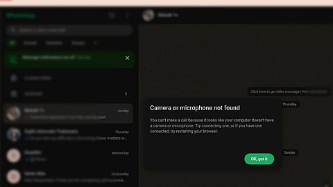 WhatsApp web calling