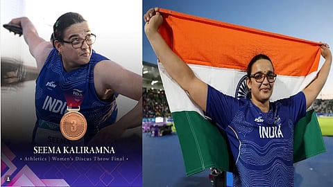 Discus thrower Seema collects CWG bronze