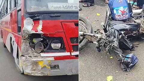 KSRTC bus collides with motorcycle in Belagavi; three killed