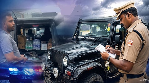 On off-road vehicle used in flood relief work 