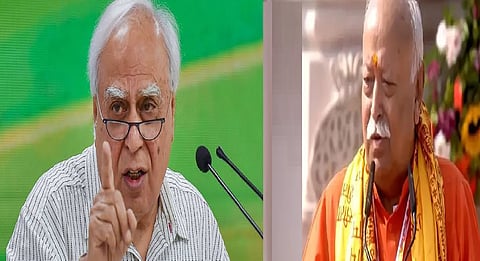Wise words abroad, silence at home: Sibal slams Bhagwat