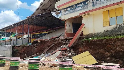 School building collapses in Keralam's Kodassery on holiday