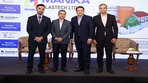  (From left to Right)-

Mr. Vikram Bhatia, Executive Director at Pantomath Capital Advisors Private Limited

Mr. Mihir Kapadia, Whole- time Director at Manika Plastech Limited

Mr. Munjal Kapadia, Managing Director at Manika Plastech Limited

Mr. Mukesh Thakkar, Chief Financial Officer at Manika Plastech Limited
