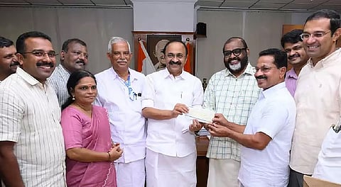 Angamaly-based Jose handed over a cheque for Rs 40 lakh to Chief Minister V D Satheesan at his chamber here on Wednesday.
