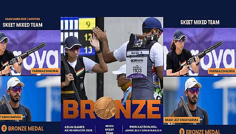 Anant Jeet, Parinaaz win bronze in mixed team skeet 