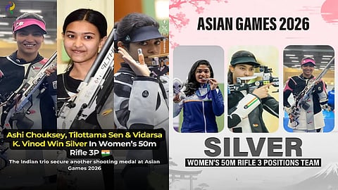 India win team silver in women's 50m rifle 3 positions event