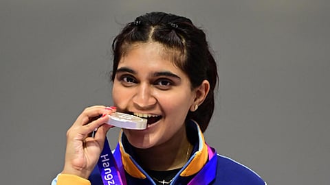Indian shooter Esha Singh clinched a silver medal in the Asian Games women's 25m pistol individual competition