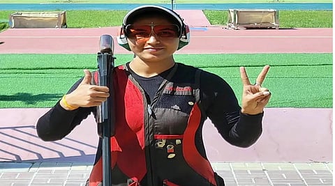 India win silver in women's trap team event 