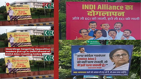 Ahead of INDIA meet, hoardings target Oppn leaders