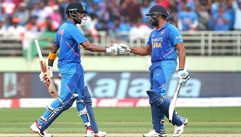 Rahul's blazing ton, Rohit's 92 power India to 351/7 against WI